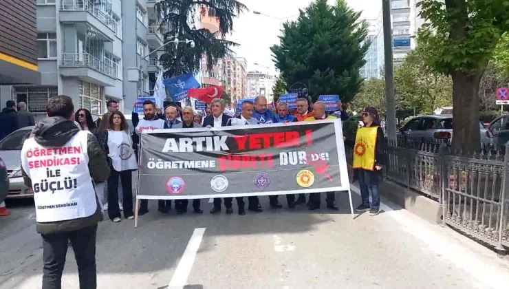 Samsun’da Eğitim Sendikaları Şiddeti Protesto Etti